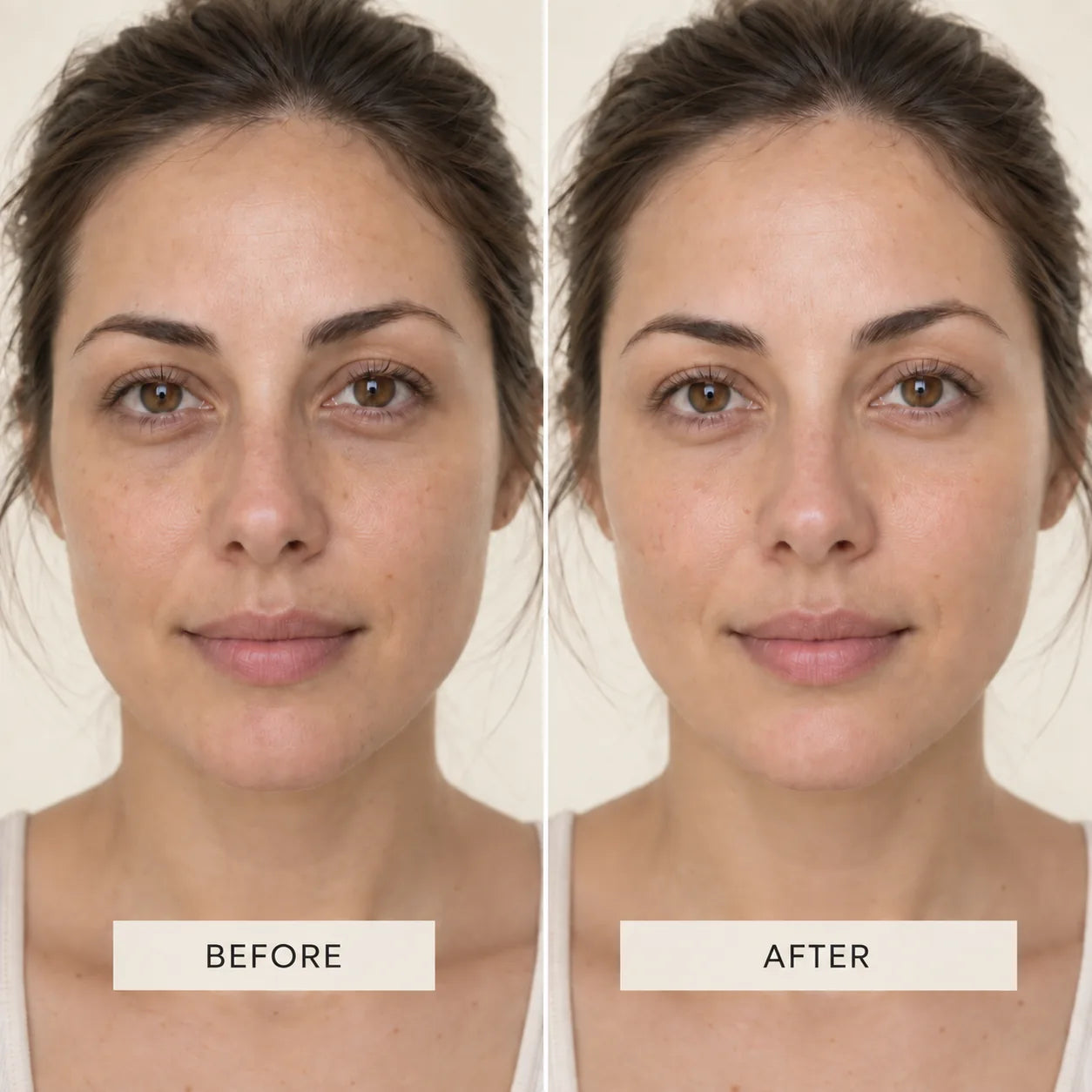 Skin appearance before and after comparison