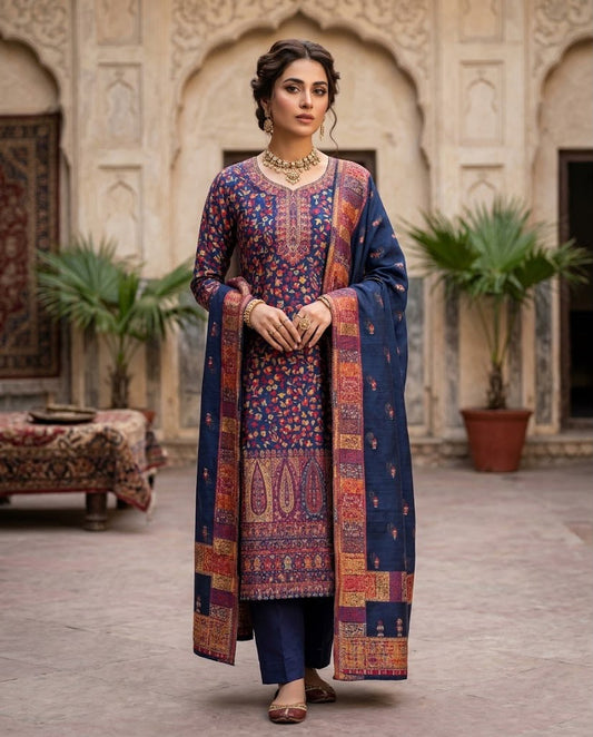 Deep Midnight Blue Pure Kani Silk
