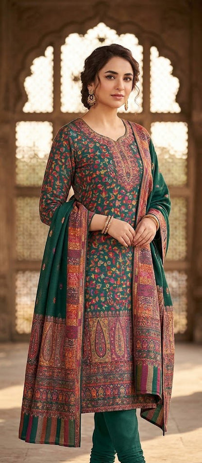 Stunning Green Kani silk