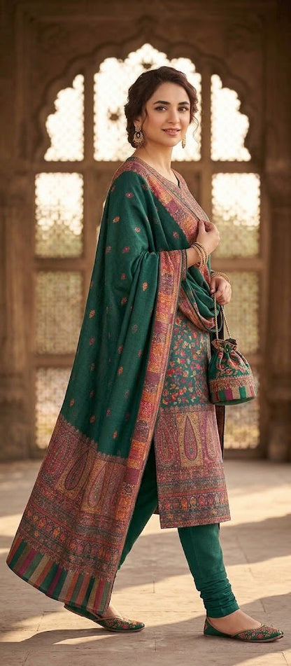 Stunning Green Kani silk
