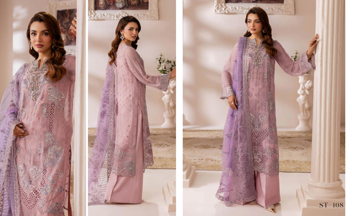 Ramsha Satrangi Chiffon Vol 01 - Design 08 — view 1